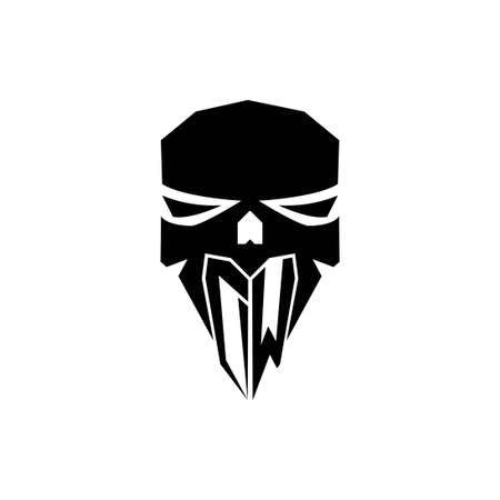 DW Initial ESport gaming logo. Modern head Skull shape template vector logoのイラスト素材