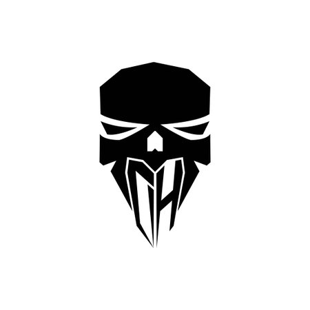 DH Initial ESport gaming logo. Modern head Skull shape template vector logoのイラスト素材