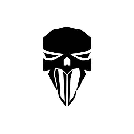 UJ Initial ESport gaming logo. Modern head Skull shape template vector logoのイラスト素材