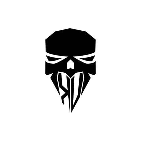 KV Initial ESport gaming logo. Modern head Skull shape template vector logoのイラスト素材