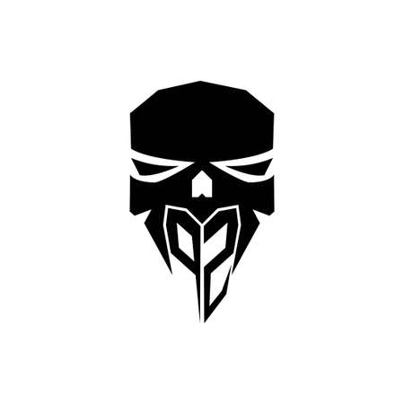 PZ Initial ESport gaming logo. Modern head Skull shape template vector logoのイラスト素材
