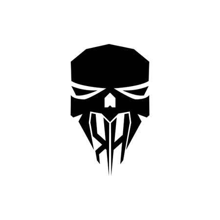 KH Initial ESport gaming logo. Modern head Skull shape template vector logoのイラスト素材