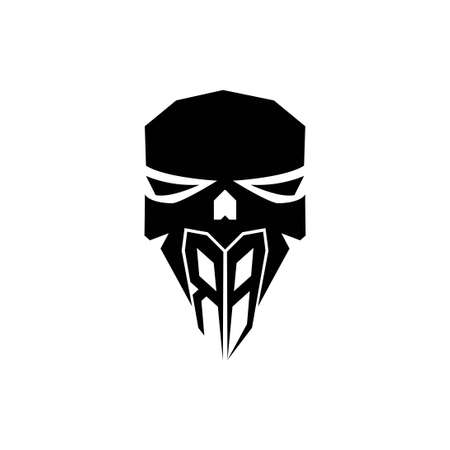 RB Initial ESport gaming logo. Modern head Skull shape template vector logoのイラスト素材