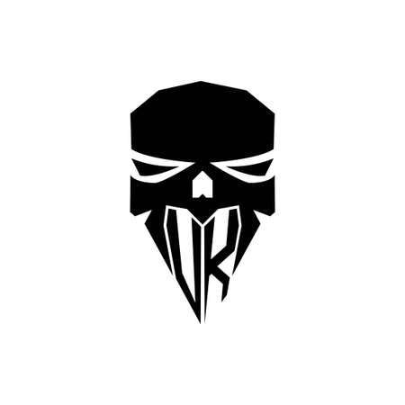VK Initial ESport gaming logo. Modern head Skull shape template vector logoのイラスト素材