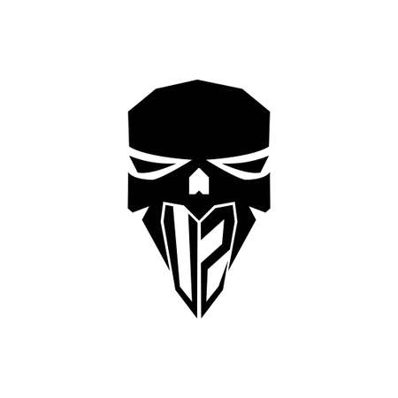 UZ Initial ESport gaming logo. Modern head Skull shape template vector logoのイラスト素材