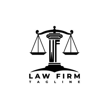 WF Monogram Logo Letter Pillars Geometric shape style vector, Law Firm Companyのイラスト素材