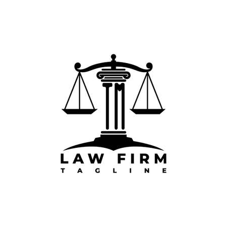 TM Monogram Logo Letter Pillars Geometric shape style vector, Law Firm Companyのイラスト素材
