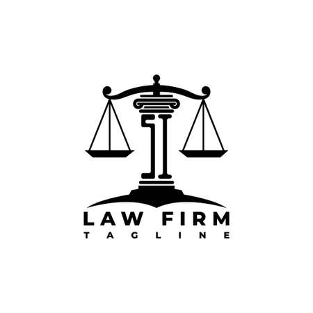 SI Monogram Logo Letter Pillars Geometric shape style vector, Law Firm Companyのイラスト素材