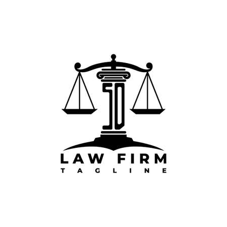 SD Monogram Logo Letter Pillars Geometric shape style vector, Law Firm Companyのイラスト素材