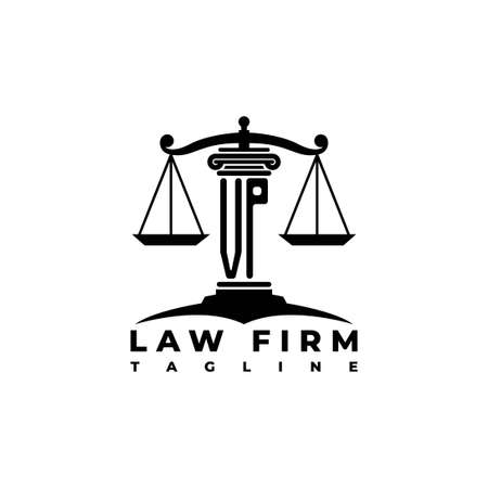 VP Monogram Logo Letter Pillars Geometric shape style vector, Law Firm Companyのイラスト素材
