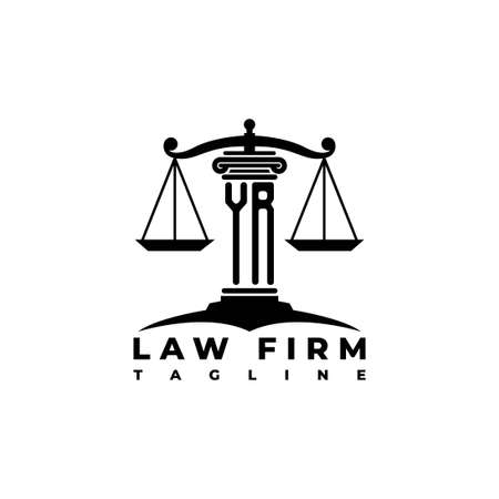 YR Monogram Logo Letter Pillars Geometric shape style vector, Law Firm Companyのイラスト素材