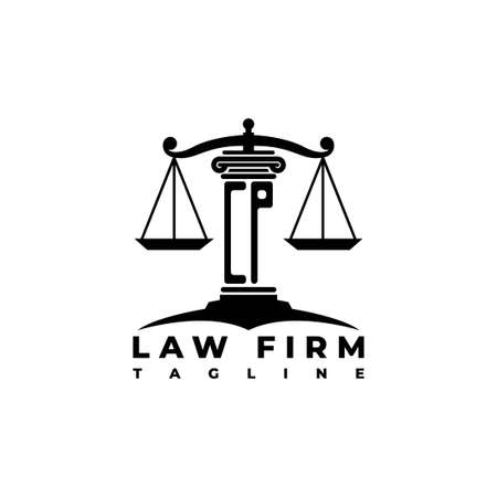 CP Monogram Logo Letter Pillars Geometric shape style vector, Law Firm Companyのイラスト素材