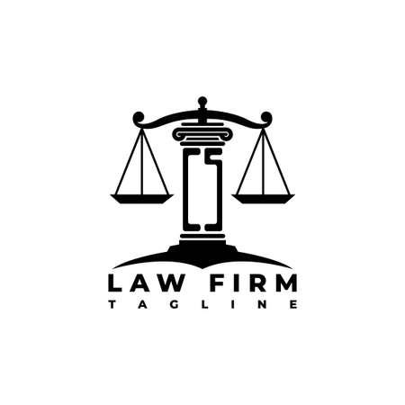 CS Monogram Logo Letter Pillars Geometric shape style vector, Law Firm Companyのイラスト素材