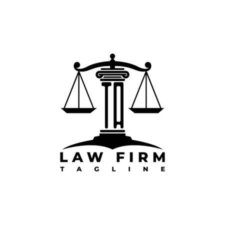 TA Monogram Logo Letter Pillars Geometric shape style vector, Law Firm Companyのイラスト素材