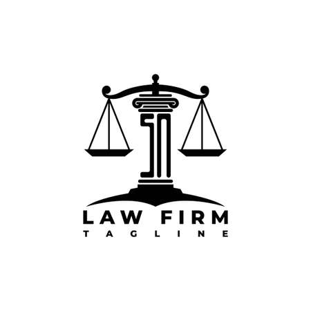 SN Monogram Logo Letter Pillars Geometric shape style vector, Law Firm Companyのイラスト素材