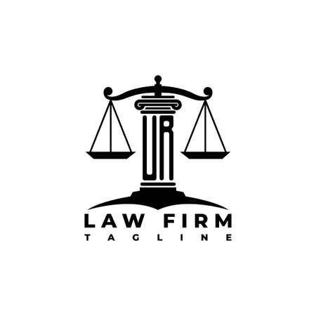 UR Monogram Logo Letter Pillars Geometric shape style vector, Law Firm Companyのイラスト素材