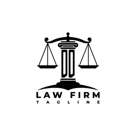 DD Monogram Logo Letter Pillars Geometric shape style vector, Law Firm Companyのイラスト素材