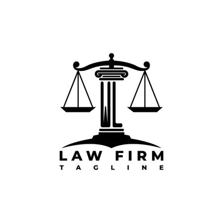 WL Monogram Logo Letter Pillars Geometric shape style vector, Law Firm Companyのイラスト素材