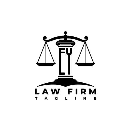 EY Monogram Logo Letter Pillars Geometric shape style vector, Law Firm Companyのイラスト素材