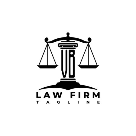 VB Monogram Logo Letter Pillars Geometric shape style vector, Law Firm Companyのイラスト素材