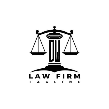 DW Monogram Logo Letter Pillars Geometric shape style vector, Law Firm Companyのイラスト素材
