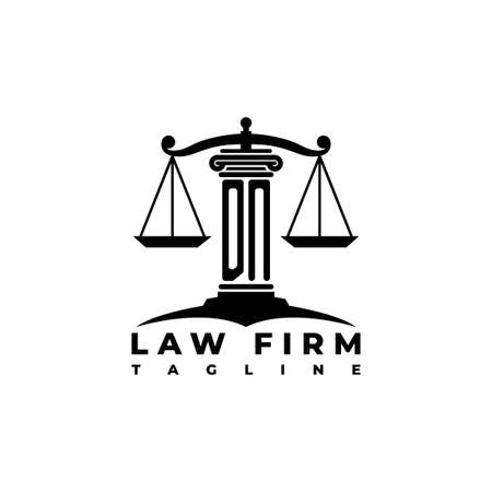 DN Monogram Logo Letter Pillars Geometric shape style vector, Law Firm Companyのイラスト素材