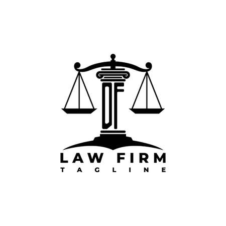 DF Monogram Logo Letter Pillars Geometric shape style vector, Law Firm Companyのイラスト素材