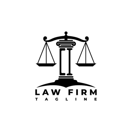 CI Monogram Logo Letter Pillars Geometric shape style vector, Law Firm Companyのイラスト素材