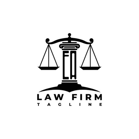 EA Monogram Logo Letter Pillars Geometric shape style vector, Law Firm Companyのイラスト素材