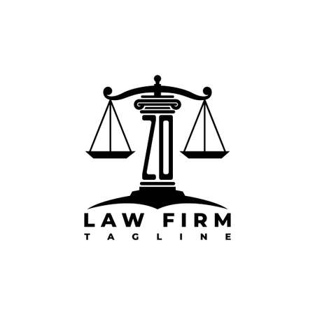ZO Monogram Logo Letter Pillars Geometric shape style vector, Law Firm Companyのイラスト素材