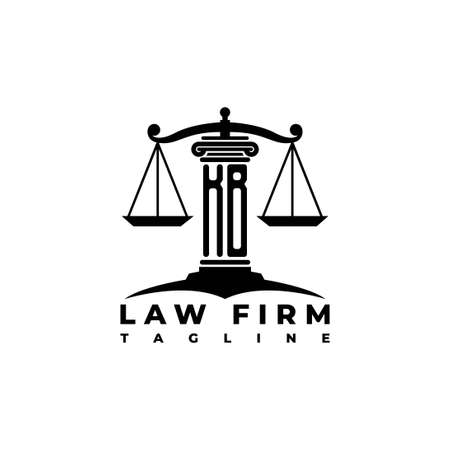 KB Monogram Logo Letter Pillars Geometric shape style vector, Law Firm Companyのイラスト素材