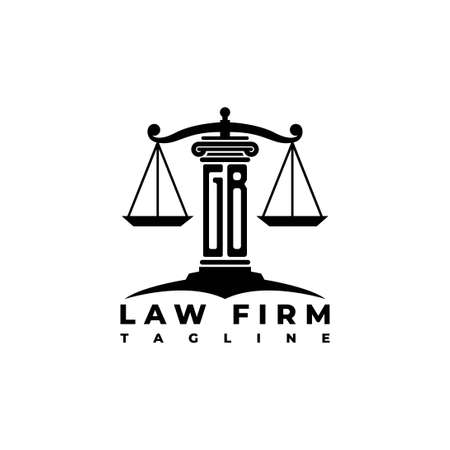 GB Monogram Logo Letter Pillars Geometric shape style vector, Law Firm Companyのイラスト素材