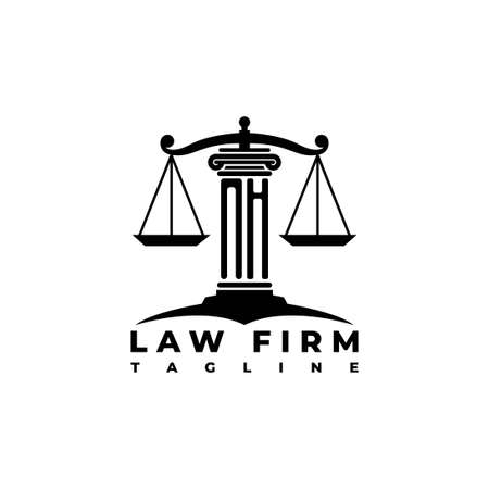 NH Monogram Logo Letter Pillars Geometric shape style vector, Law Firm Companyのイラスト素材