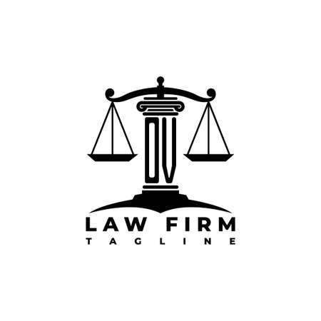 OV Monogram Logo Letter Pillars Geometric shape style vector, Law Firm Companyのイラスト素材