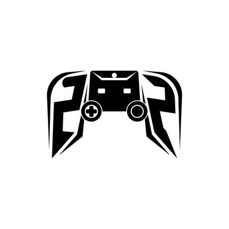 ZZ Initial ESport gaming logo. Game console shape style vector templateのイラスト素材