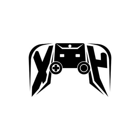XY Initial ESport gaming logo. Game console shape style vector templateのイラスト素材