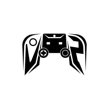 VZ Initial ESport gaming logo. Game console shape style vector templateのイラスト素材