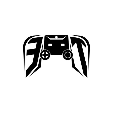 ET Initial ESport gaming logo. Game console shape style vector templateのイラスト素材