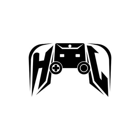 HJ Initial ESport gaming logo. Game console shape style vector templateのイラスト素材