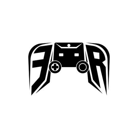 ER Initial ESport gaming logo. Game console shape style vector templateのイラスト素材