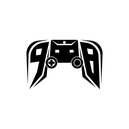 PB Initial ESport gaming logo. Game console shape style vector templateのイラスト素材