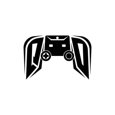 QO Initial ESport gaming logo. Game console shape style vector templateのイラスト素材