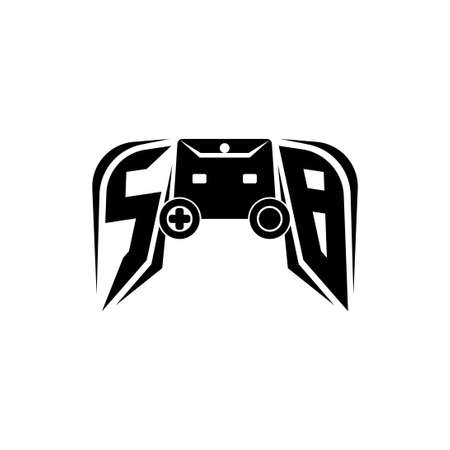SB Initial ESport gaming logo. Game console shape style vector templateのイラスト素材