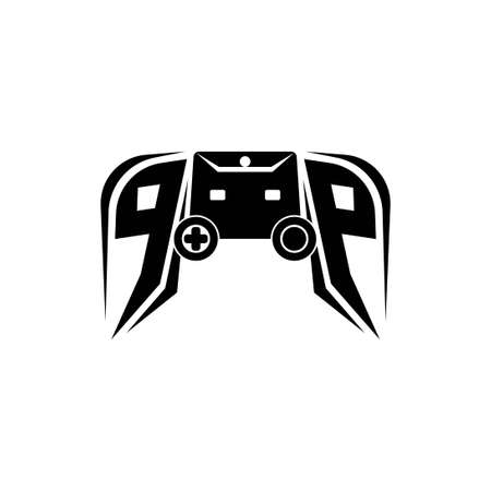 PP Initial ESport gaming logo. Game console shape style vector templateのイラスト素材