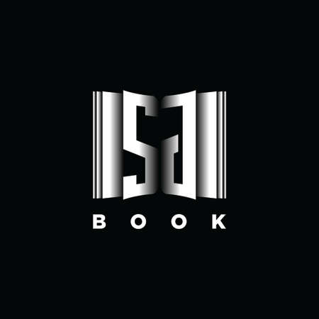 SG Monogram Logo Letter Book Shape Style Template Vector, Cover Book, Stationery Iconのイラスト素材