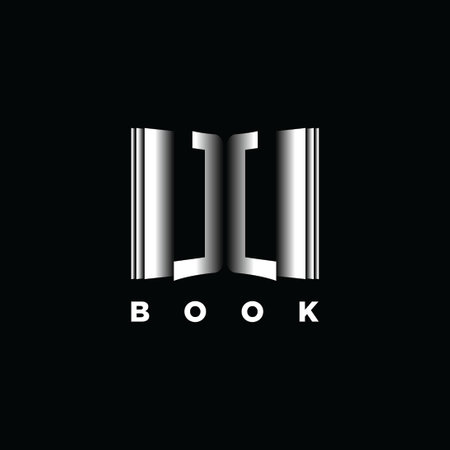LL Monogram Logo Letter Book Shape Style Template Vector, Cover Book, Stationery Iconのイラスト素材