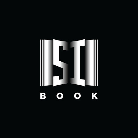 SI Monogram Logo Letter Book Shape Style Template Vector, Cover Book, Stationery Iconのイラスト素材