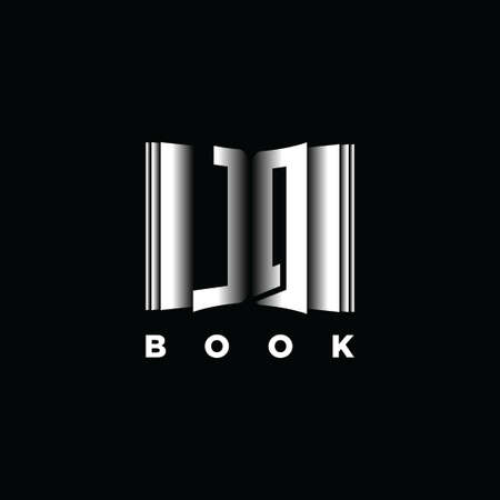 LQ Monogram Logo Letter Book Shape Style Template Vector, Cover Book, Stationery Iconのイラスト素材
