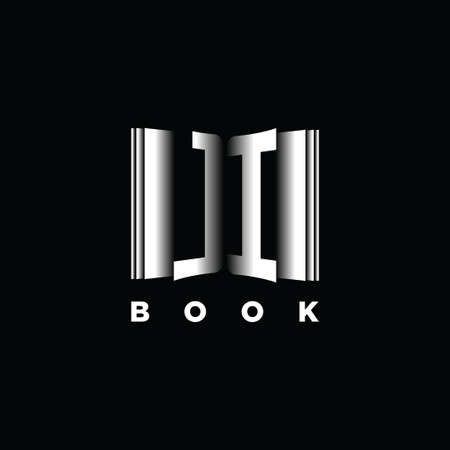 LI Monogram Logo Letter Book Shape Style Template Vector, Cover Book, Stationery Iconのイラスト素材