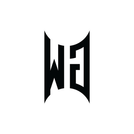 WG Monogram geometric shape style template. Monogram initial design vector on isolated backgroundのイラスト素材